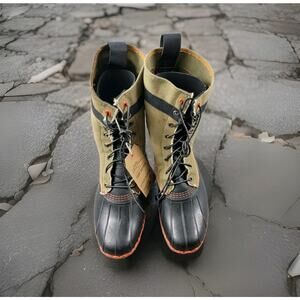 Todd Snyder x LL Bean Upcycled Boots size 9 M Waxed Canvas Military USA Army